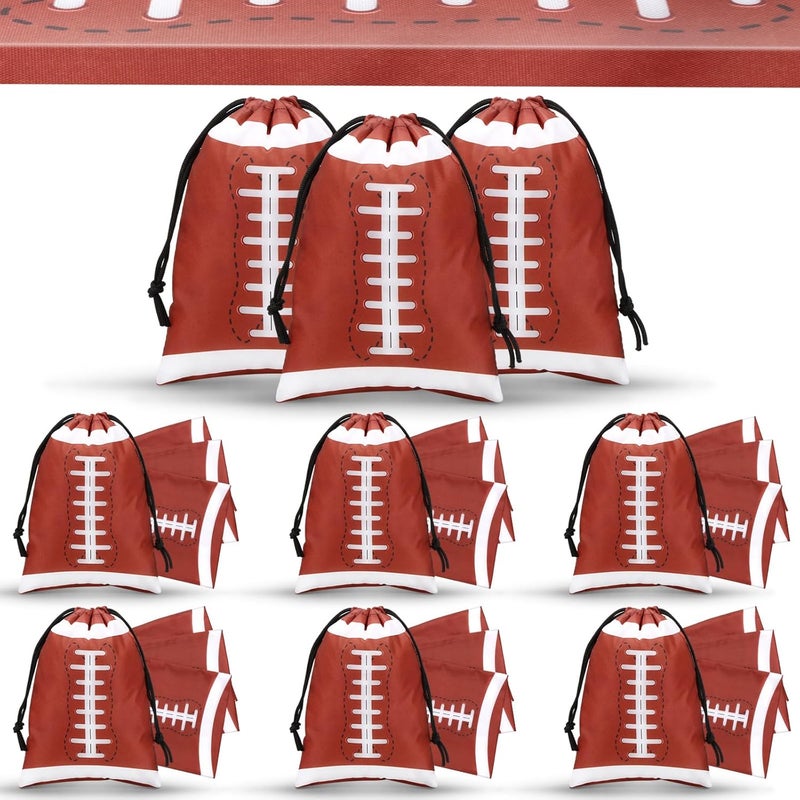 Berlune 24 Pieces Football Party Favors Drawstring Gift Bags 10 x 7 Inch Football Sports Goodie Bags Super Birthday Supplies Backpack Bulk Bowl for Gym Travel Party Storage Favors Supplies - Image 1